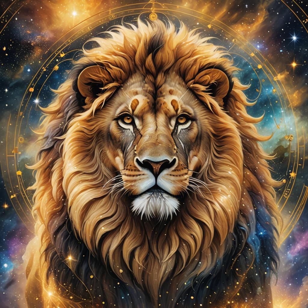 Mystical Lion's Mane in Golden Light Dreamscape