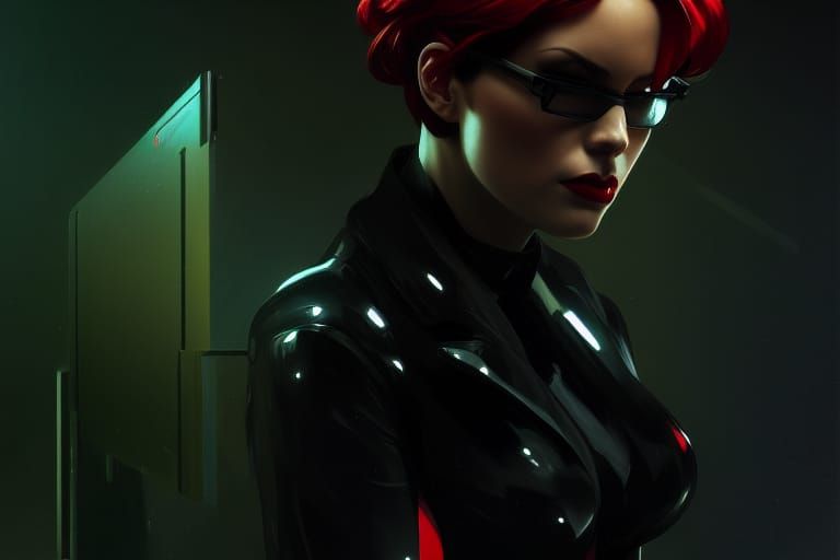 Spy in Computer Code: Hyperdetailed Digital Portrait