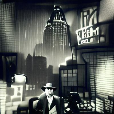 Dramatic Film Noir Cityscape