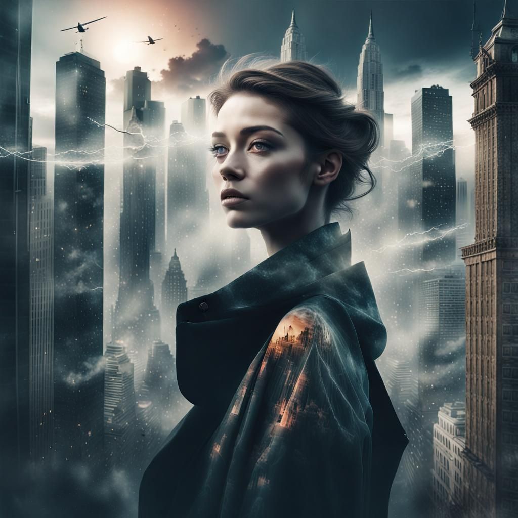 Surreal Double Exposure Art: Cityscapes and Portraits