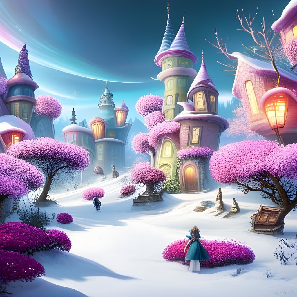 Whimsical Flower Houses in Fantasy Wonderland