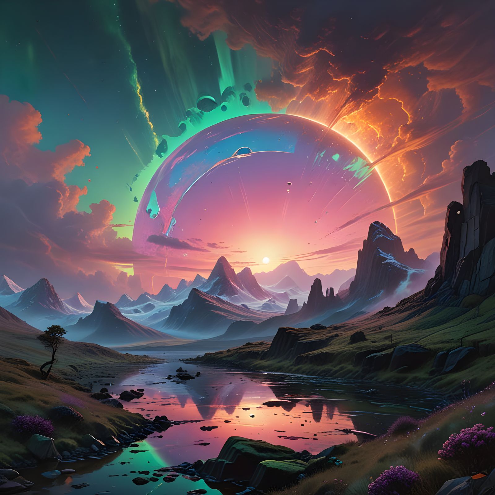 Celestial Wonderland of Iridescent Fractals