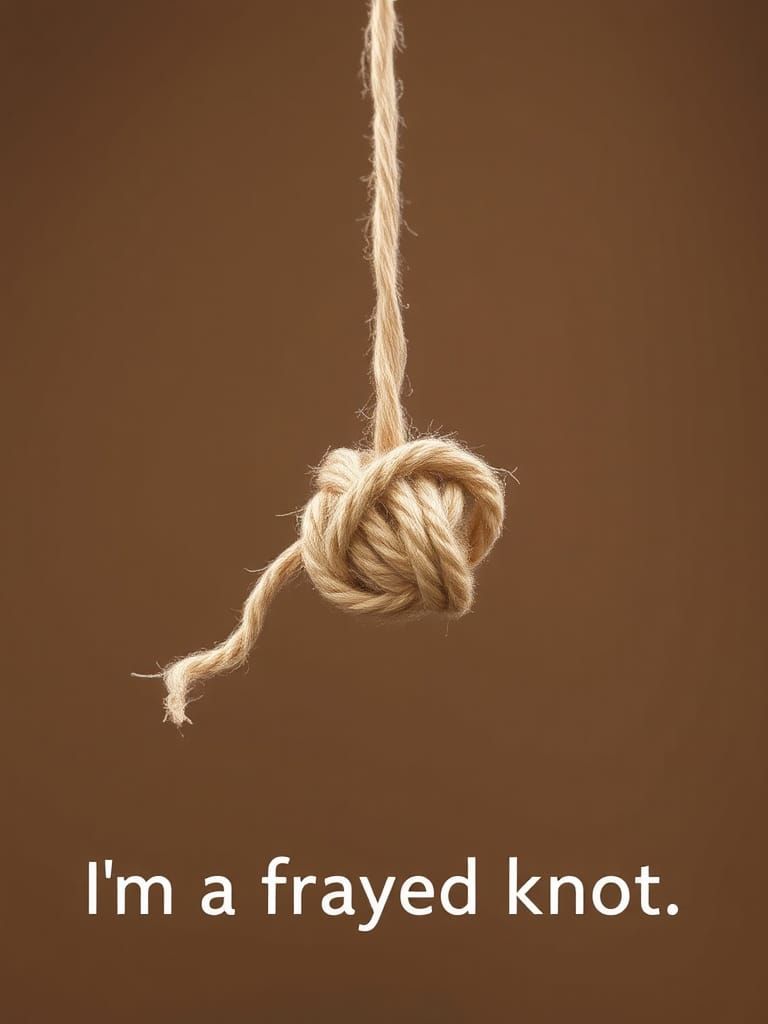 Frayed String Knot Macro with Text