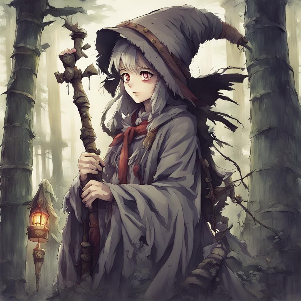 Baba Yaga in Anime Key Visual Style
