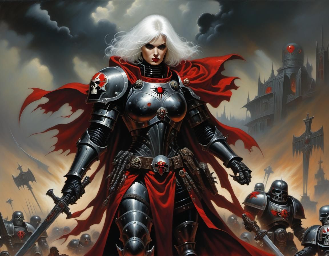 Warhammer 40k Sister of Battle Hyperrealistic Painting