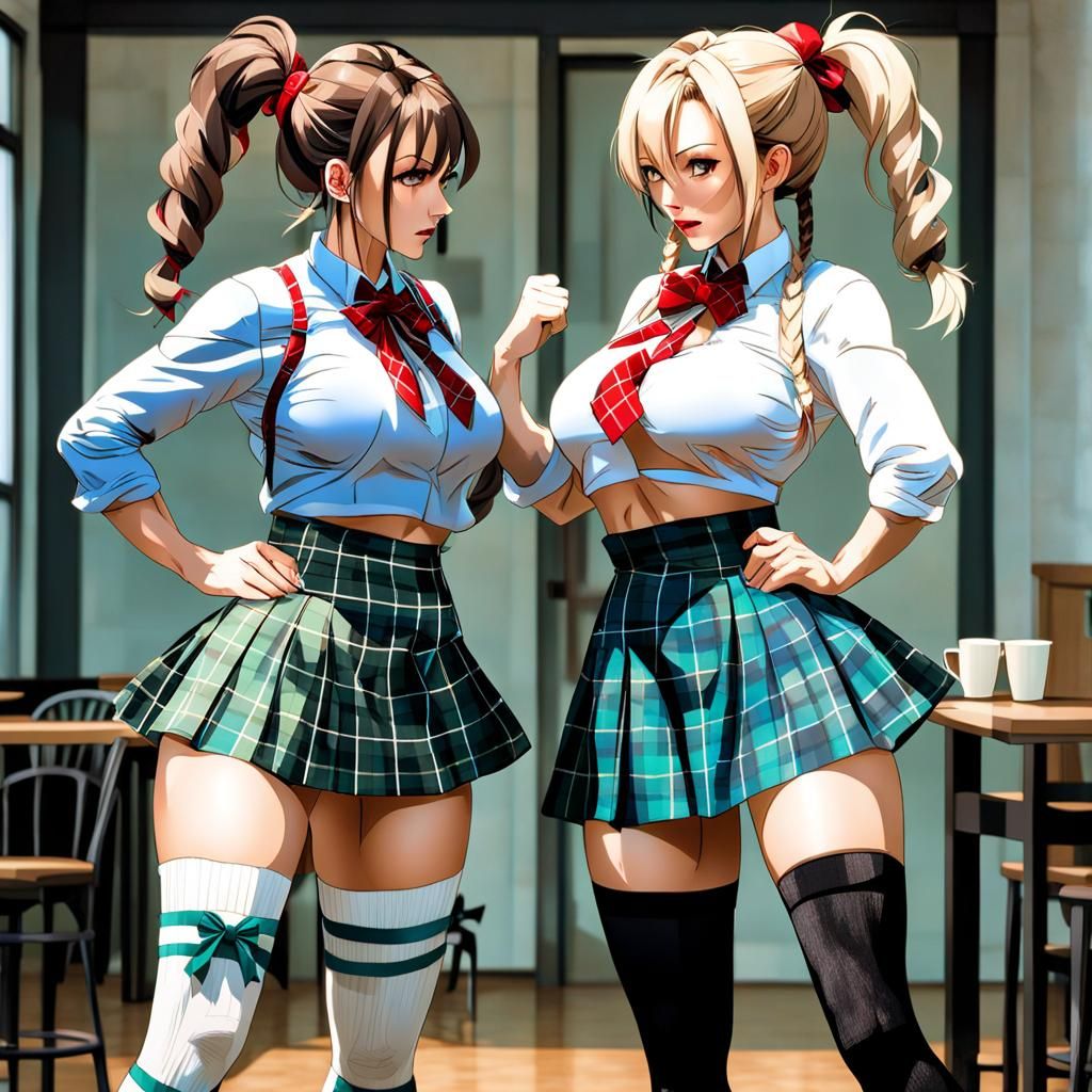 Two Women in Staredown Confrontation