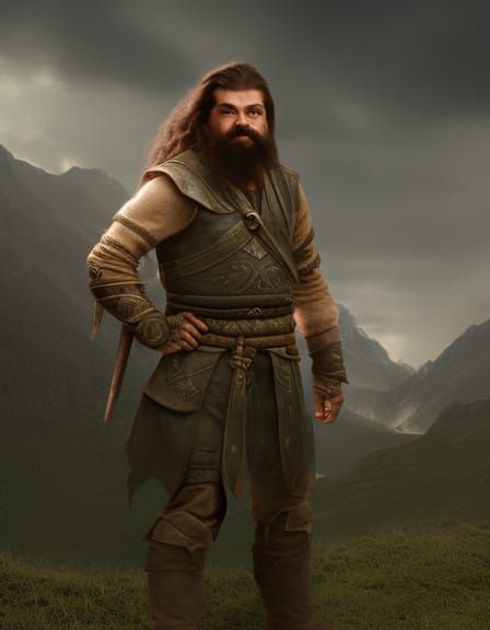 Halfling Hobbit Druid Portrait: Digital Matte Painting