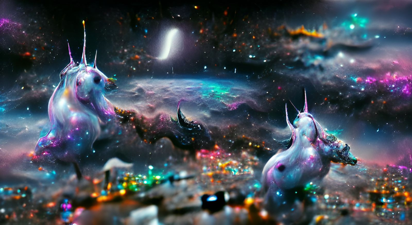 Astral Unicorn in Cosmic Outer Space