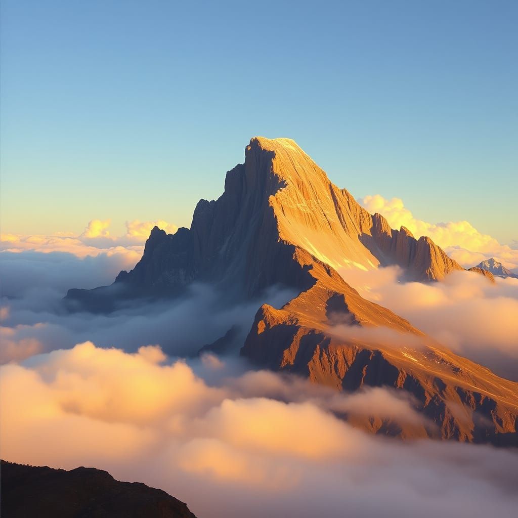 Mountain Majesty in Golden Dawn Light