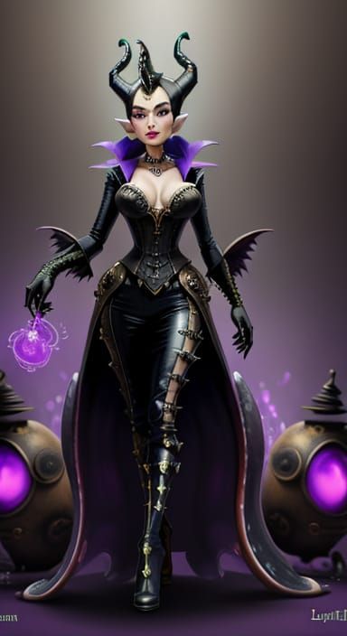 Steampunk Lady Golem in Magic Laboratory