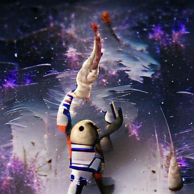 Astronaut Reaching for Galaxy of Stars