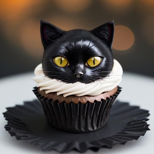 Black Cat Cupcake Professional Photography
