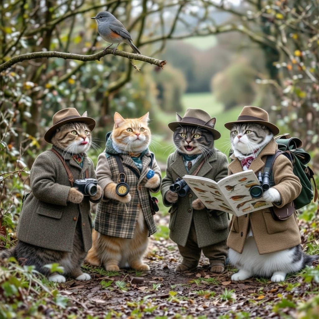 British Bird Watching Cats in Cornwall Seek Rare Bird