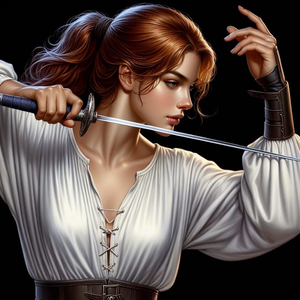 Elegant South Asian Swordsman in Romantic Style