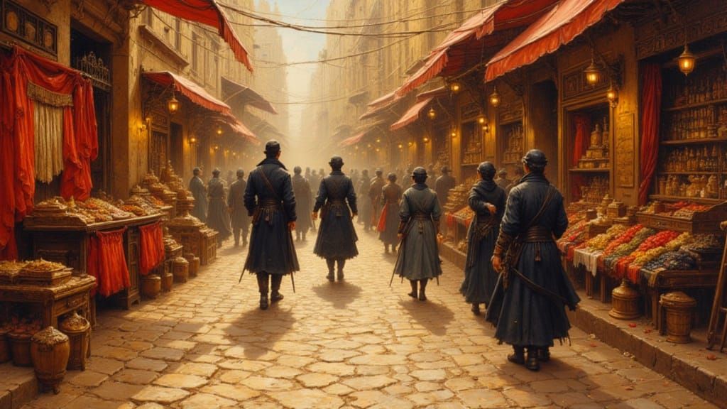 Egyptian Assassin in Impressionistic Oil Painting Style