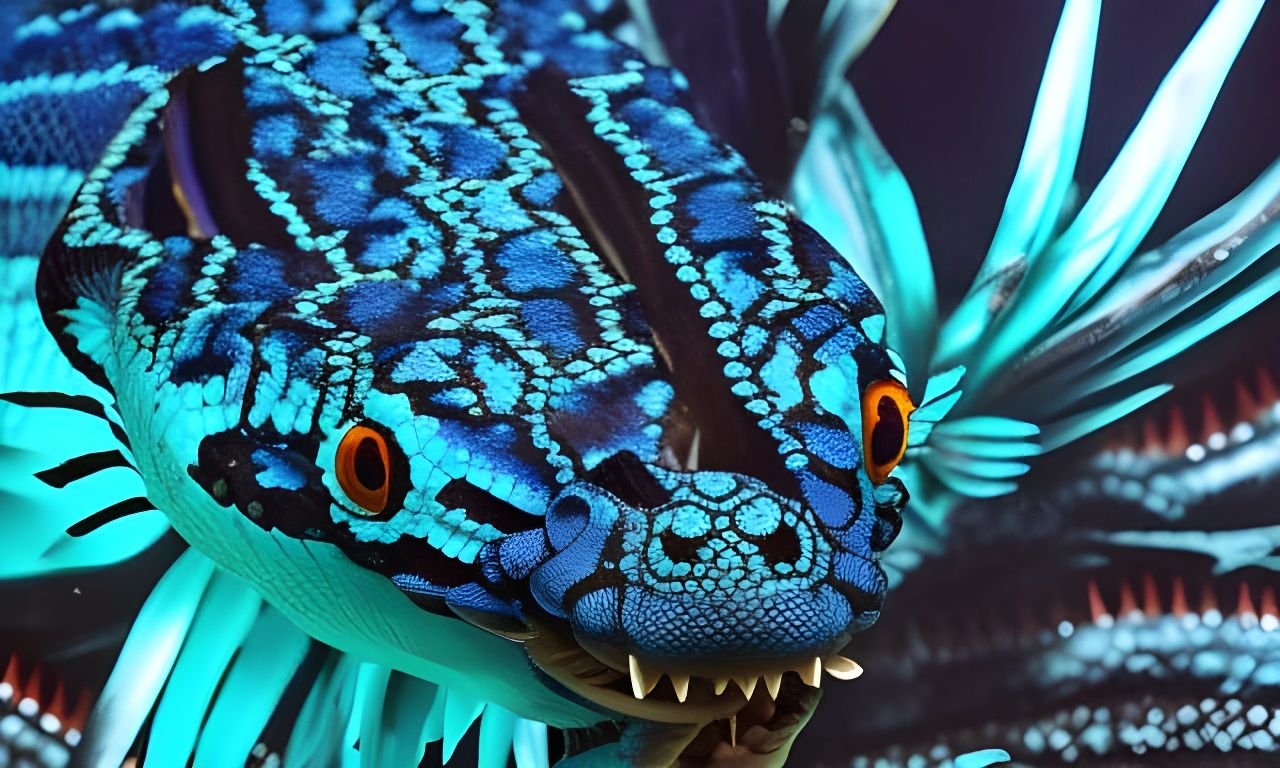 Ominous Deep Sea Dragon Eel Monster