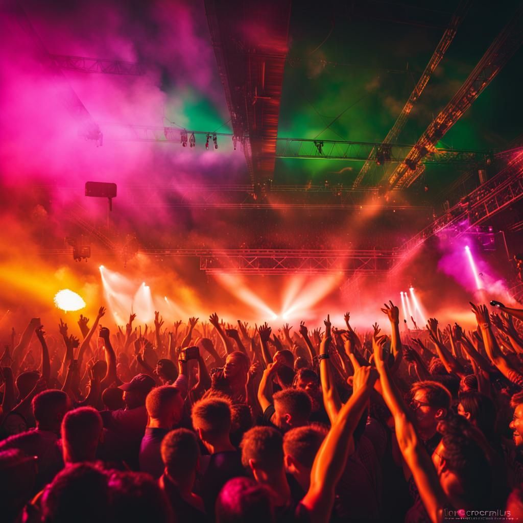 Epic Rave Scene at Sunset in High Definition