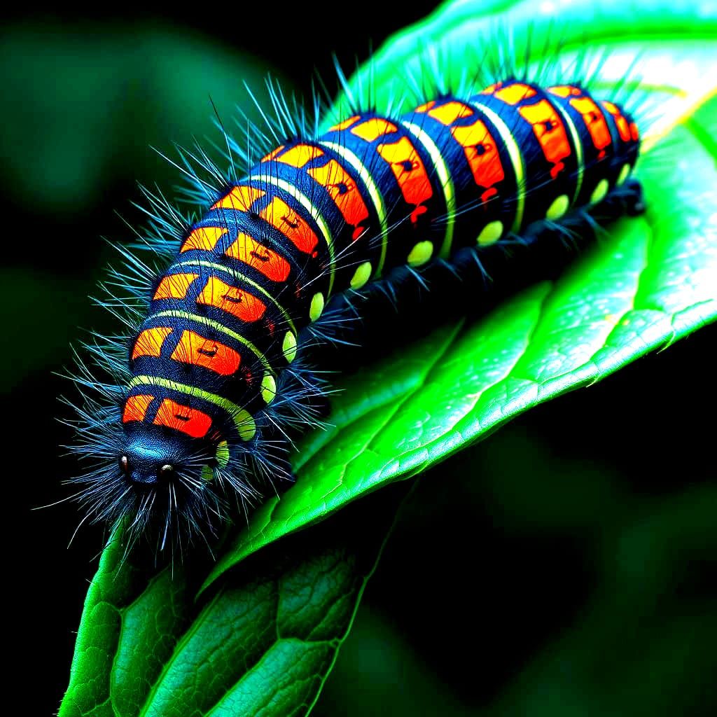 Deadly Serpentine Caterpillar in Mysterious Landscape