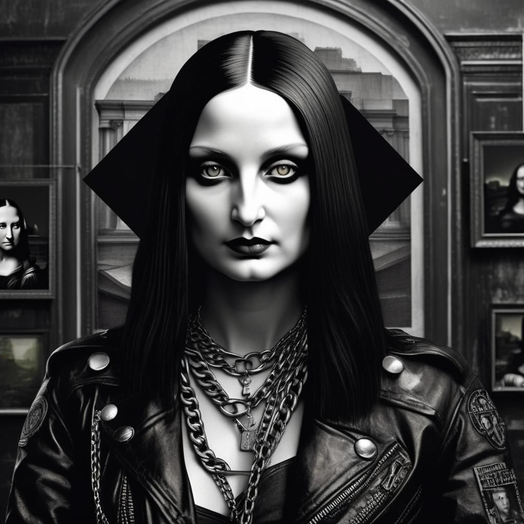 Mona Lisa as Gothic Punker: Matte Painting