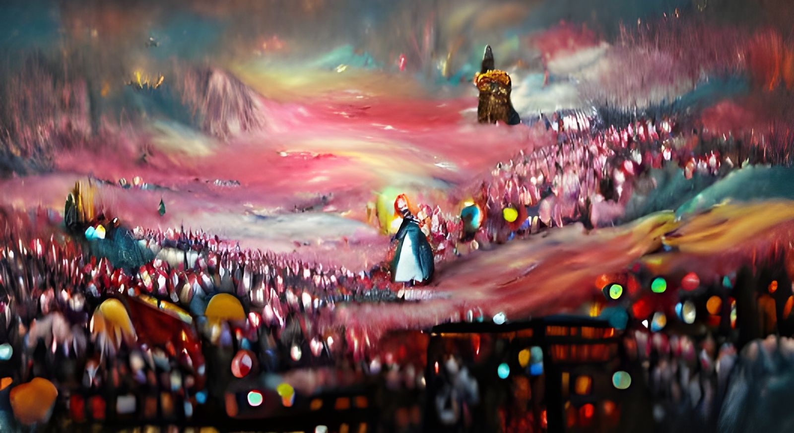 Moses Parting the Red Sea in Acrylic Style