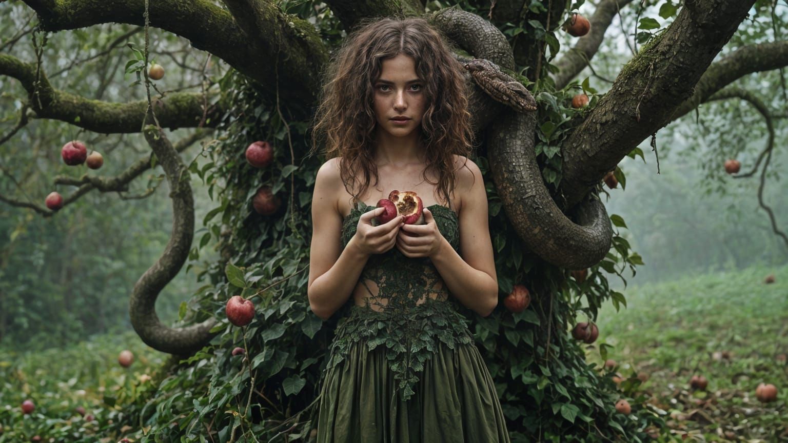 Woman with Snake and Pomegranate: Dark Romanticism