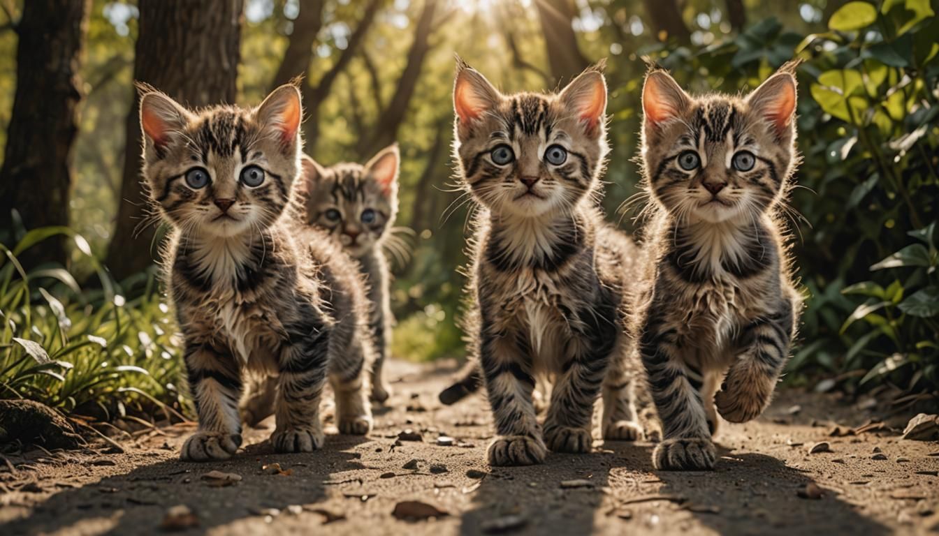Kittens Playing: Photorealistic Wildlife Photography