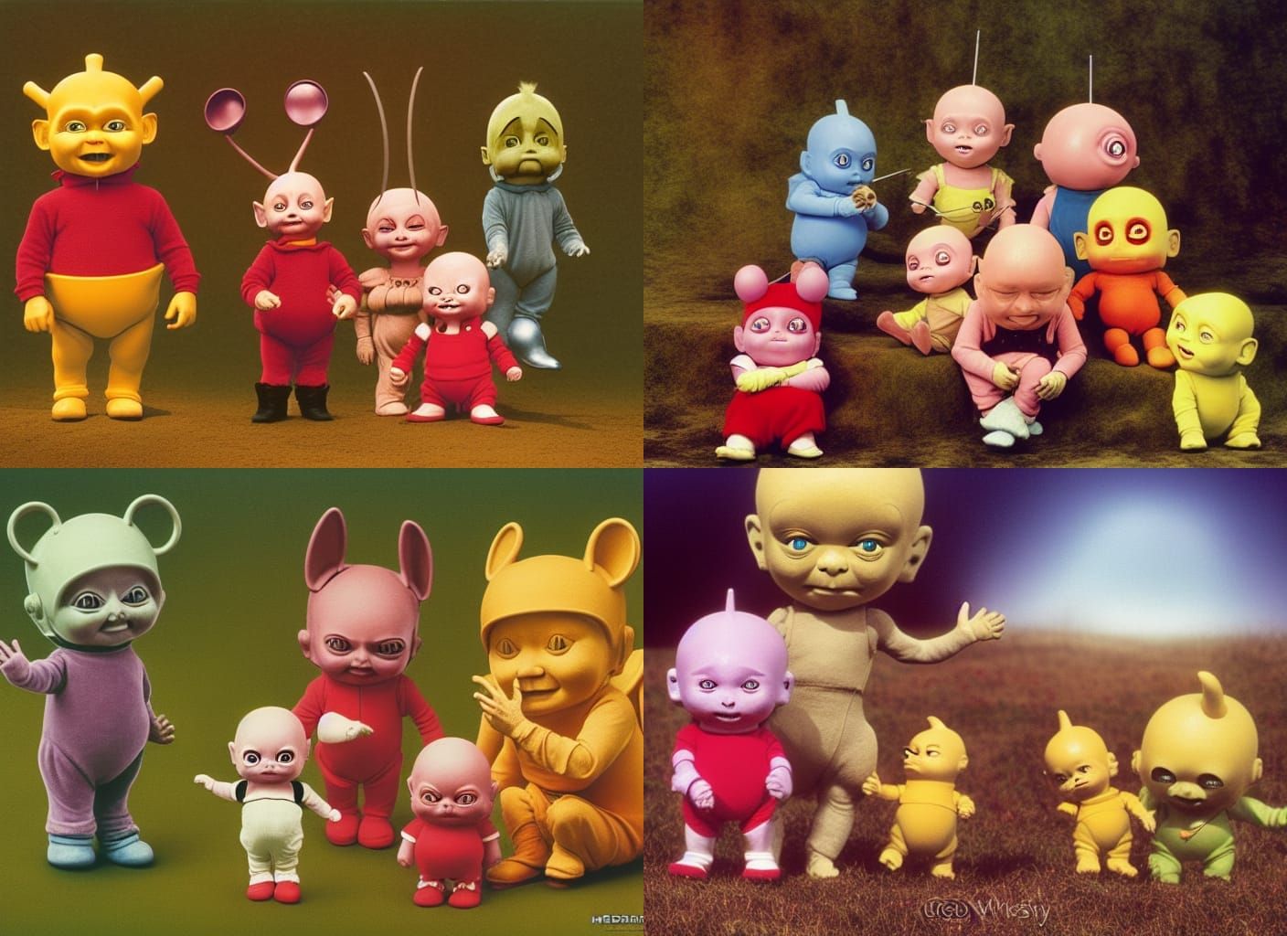 Surreal Teletubbies and Chucky Photo Illustration