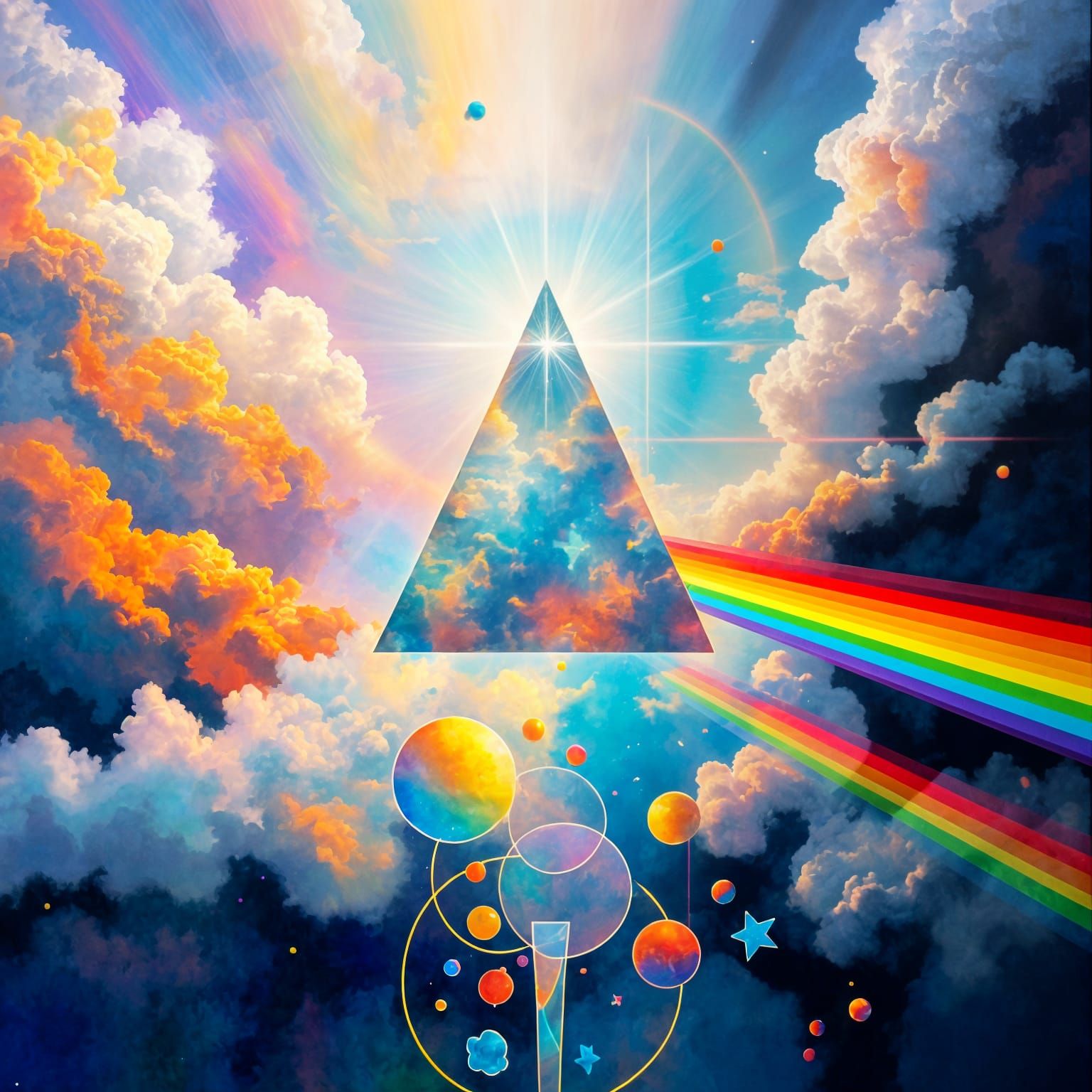 Prismatic Light Refraction in Impressionistic Style