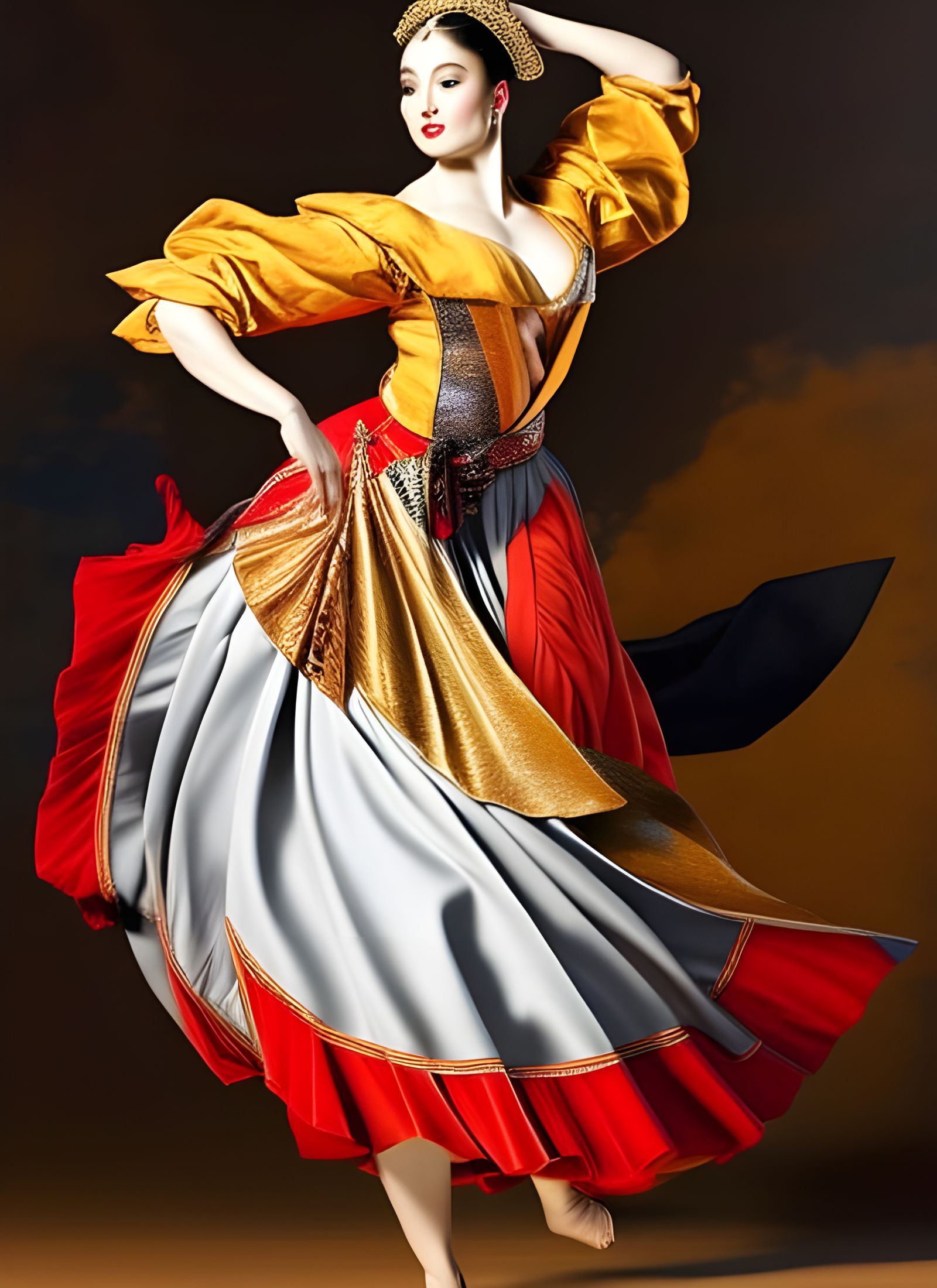 Dynamic Dancer in Classic Art Style