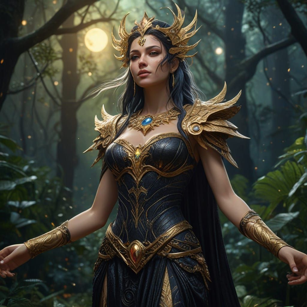 Nemesis Goddess of Revenge in Magical Rainforest