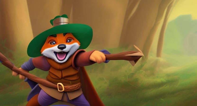 Fox Robin Hood Rescues Maid Marian: 3D Disney Art