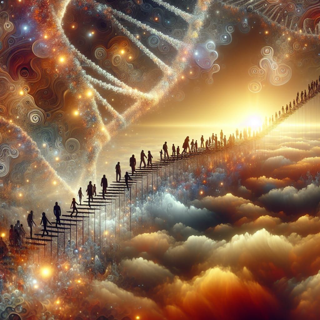 DNA Ladder to Cloud Castle at Dawn