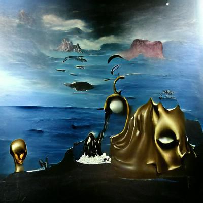 Surreal Deep Ocean Scene in Dali Style