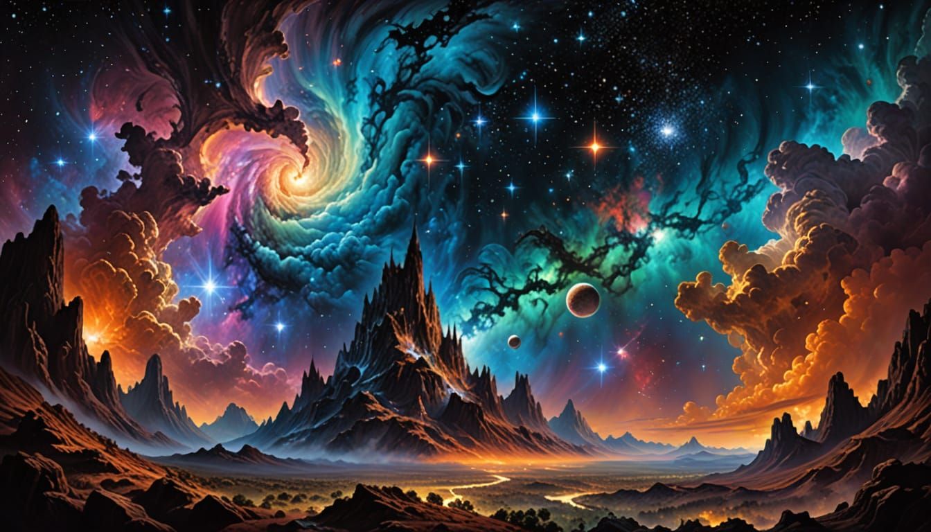 Galactic Elegance in a Vivid Starscape