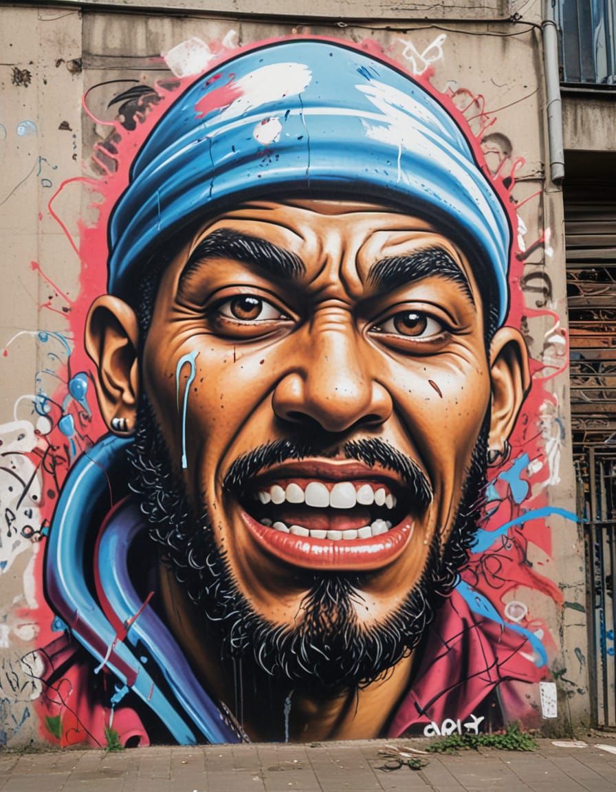 Graffiti Mural of Goons on City Wall