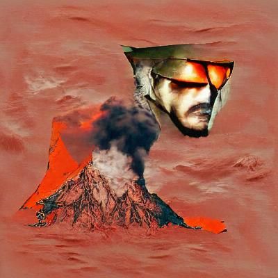 Volcano Eruption in Graphic Novel Style