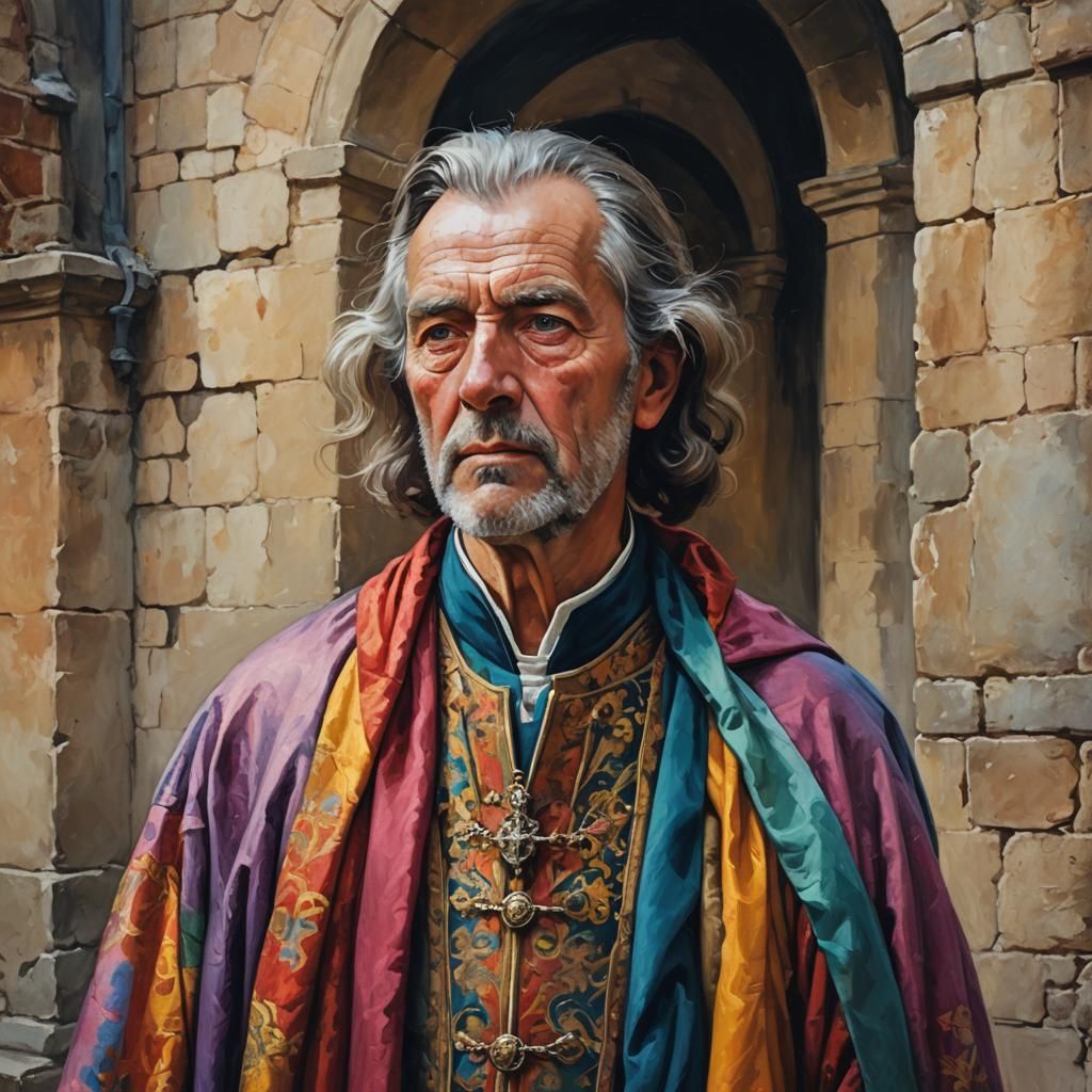 Medieval Nobleman Portrait in Oil Paint