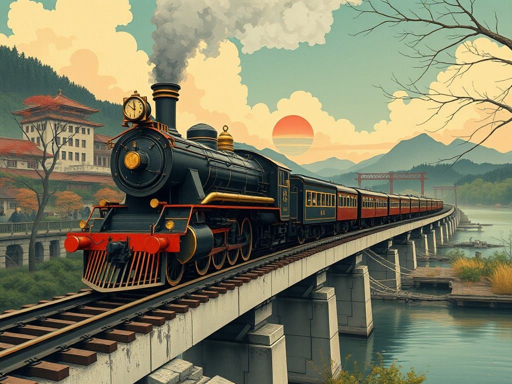 Setting sun railway