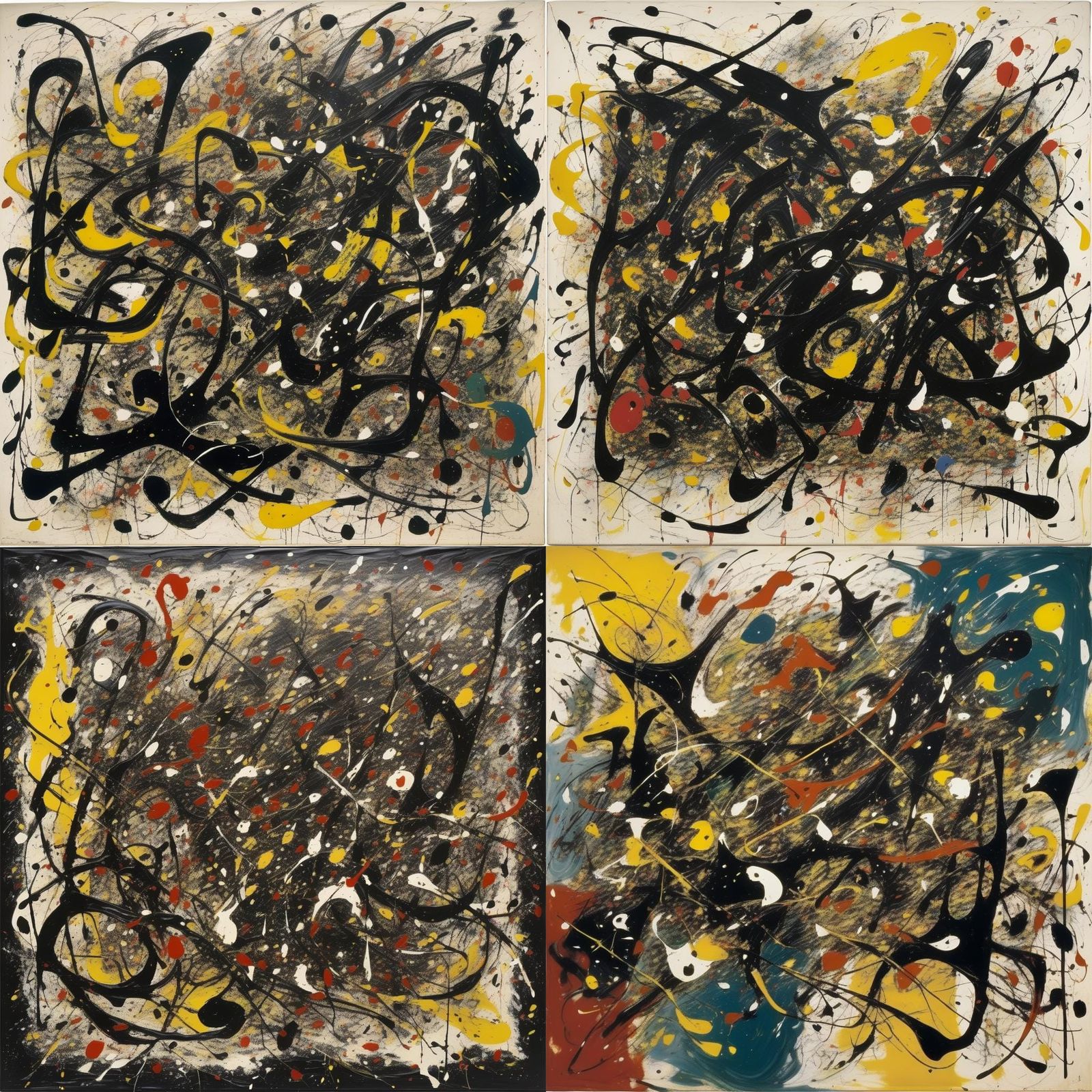 Abstract Expressionist Composition in Pollock Style