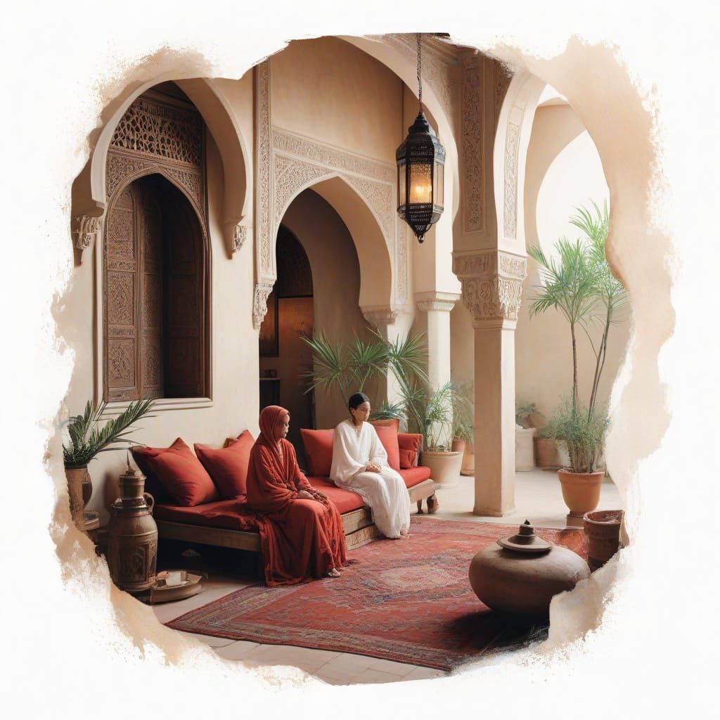 Elegant Moroccan Women in Traditional Attire