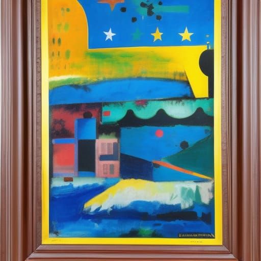 Fragmented Billboard Inspired by Expressionism and Surrealis...