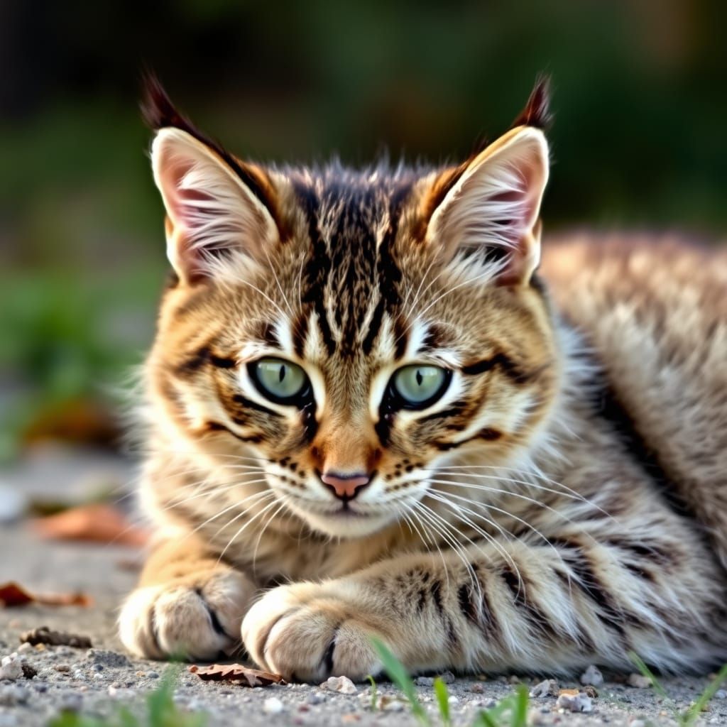 Gentle Cat Protects its Kittens in a Cozy Domestic Scene