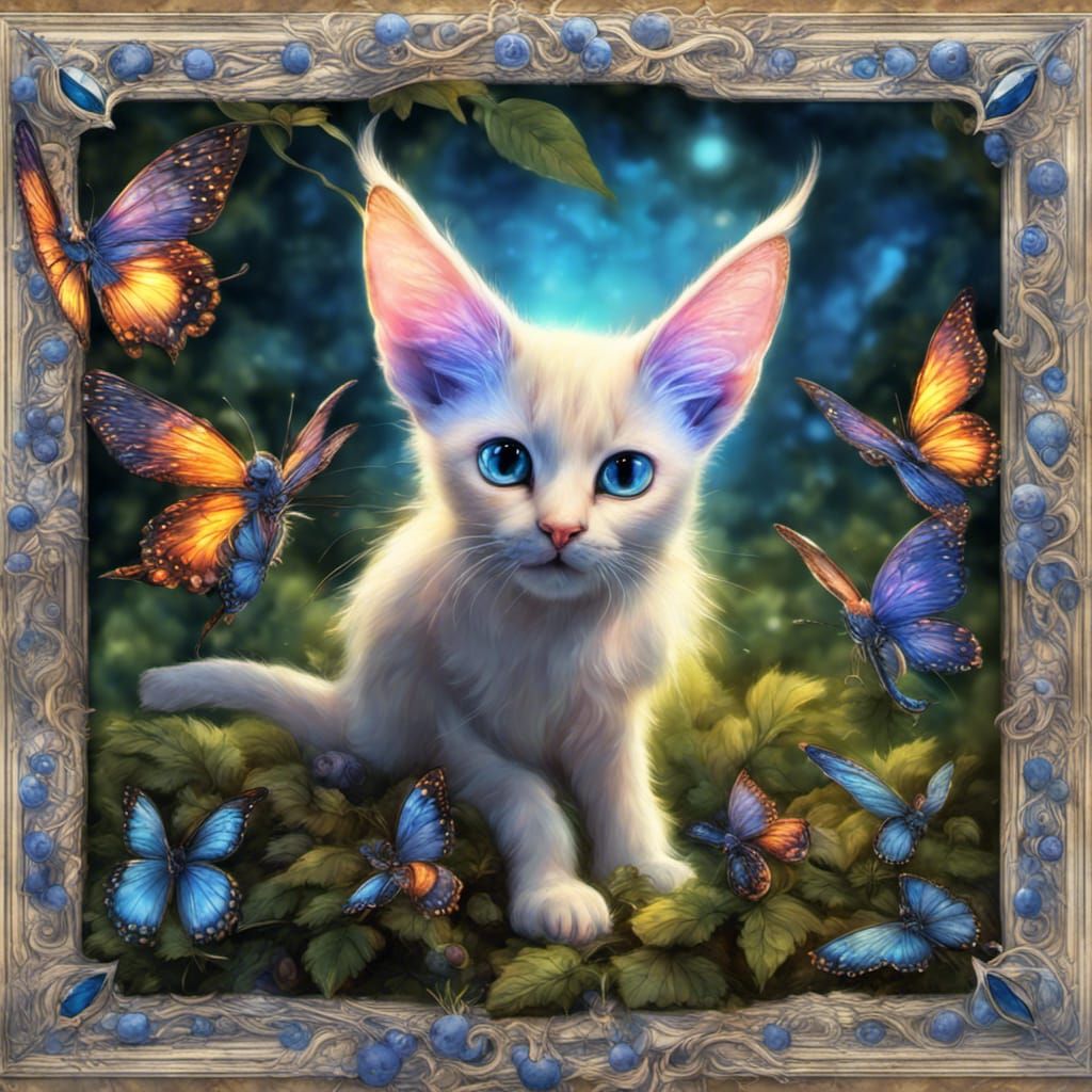 Winged Kittens and Fairies in Fantasy Setting
