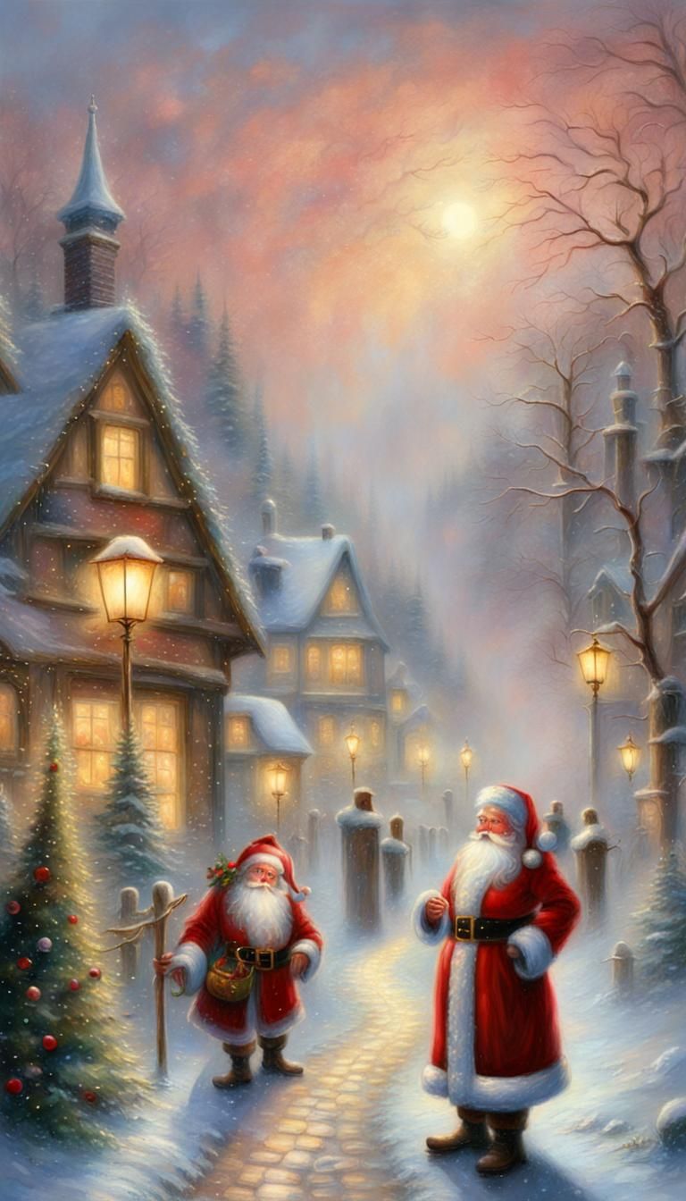 German Santa in Ethereal Christmas Fantasy Art