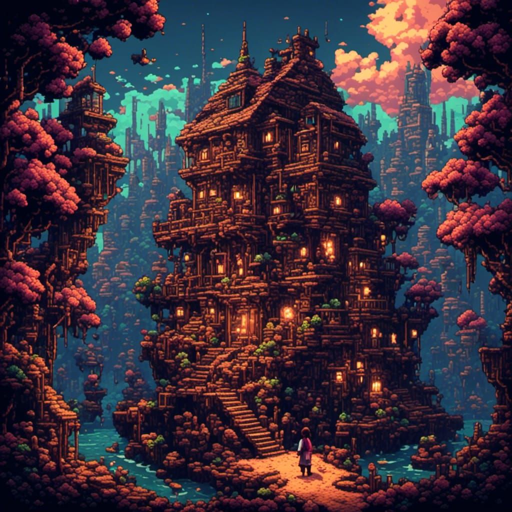 8-bit Black Girl in Detailed Matte Painting Style