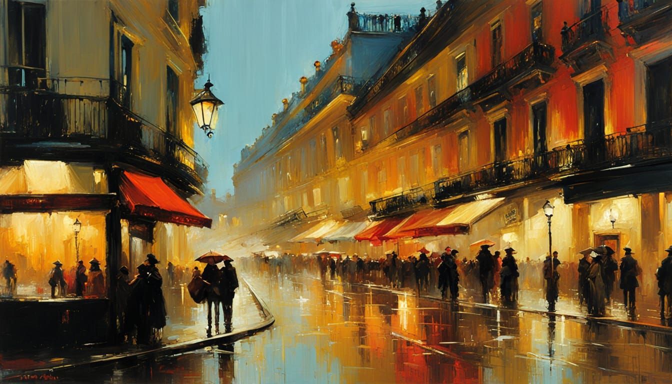 Lisbon, Portugal in Impressionistic Acrylics