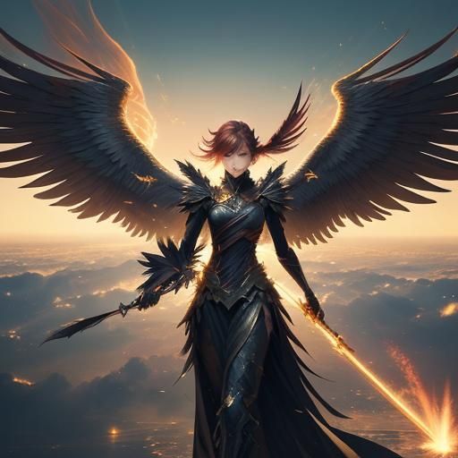 Anime Phoenix Rises from Ashes: 3D Concept Art