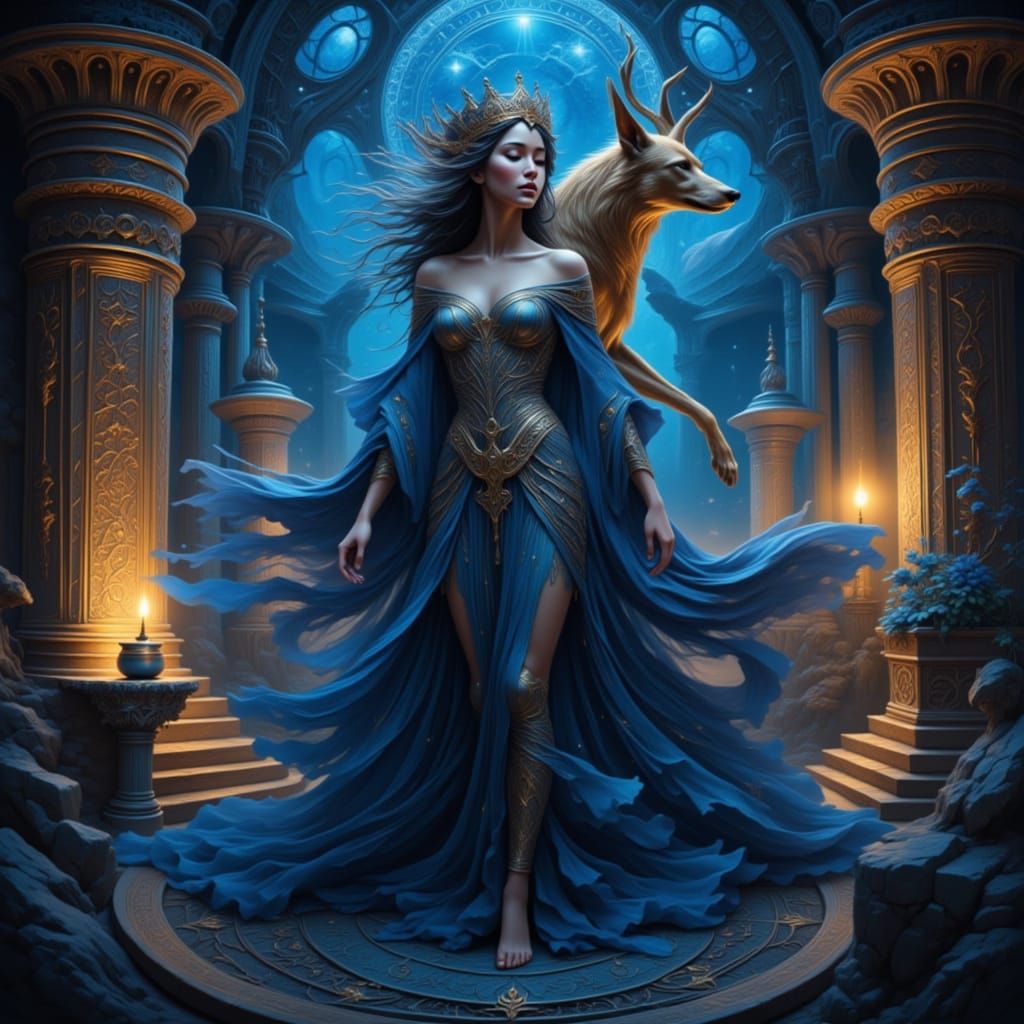 enchantress of the night with her faithful hound