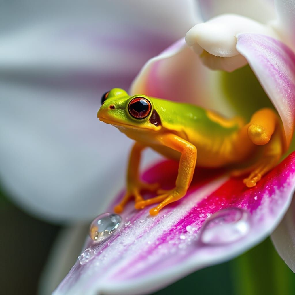Tropical Frog Jewel: Macro Photography Art