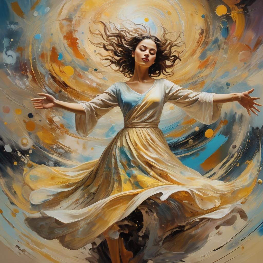 Ecstatic Dance: Surrealist Oil Painting on Canvas